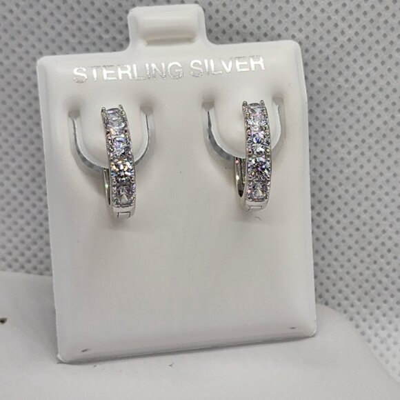 Brand New  Sterling Silver 925 Cubic zirconia stones Earrings - Picture 4 of 4